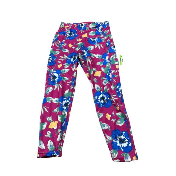 NICOLE MILLER Colorful Pink Women's Cropped Workout Leggings Size Small NWT Yoga - Picture 1 of 4